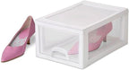 Sterilite 12-Pack 6 Quart Stacking Drawer, Clear Storage Closet Organizer, White Frame - Stackable Modular Plastic Drawers for Clothes, Accessories, Craft Supplies, Shoes or Linens