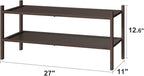 kiplant Bamboo Shoe Rack for Entryway, 2-Tier Stackable | Foldable | Natural, Shoe Organizer for Hallway Closet, Free Standing Shoe Racks for Indoor Outdoor