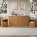3Pcs 9 Drawer Dresser and 1-Drawer Nightstand Set, Natural Wood丨63 Wide Fluted Bedroom Dresser Set Night Stand Set of 2, Modern Wood Chest of Drawers Storage Dressers Set for Bedroom