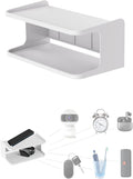 Bedside Shelf Accessories Organizer for Bedroom Bedside Wall Organizer Universal Bedside Shelf Wall Mount for Glasses/Remote/Earphone/Cell Phone and More (White)