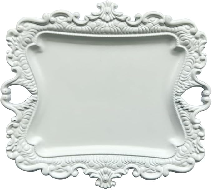 khtumeware 1 Pack Jewelry Dish White Jewelry Trays ideal for holding jewelry rings and small trinkets.