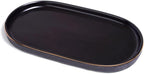 Ceramic Jewelry Dish, Perfume Vanity Tray, 7x4 Decorative Catch All Bowl for Trinket Key Ring, Small Bathroom Counter Tray, Soap Tray for Kitchen Sink (Black)