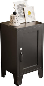 ALBAD Metal Nightstand with Lockable Cabinet, Compact Mini Locker Bedside Table