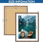 Hongkee 22x28 Frame Set of 4, 22 x 28 Rustic Brown Wood Style(Mat 18x24)