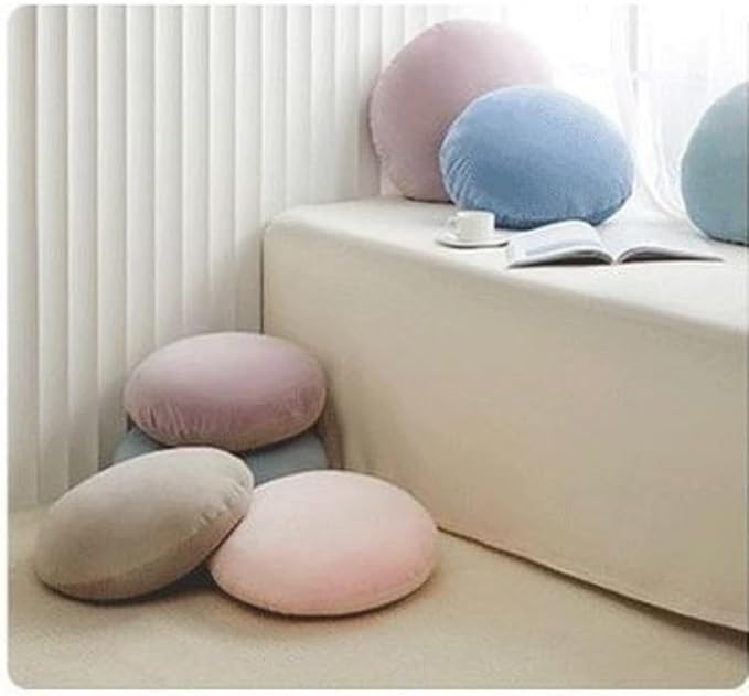 MOJUN Round Throw Pillow, 20" Cute Soft Round Seating Cushions Pillow Meditation Pillow Home Decorative Floor Pillows Cushions for Couch Sofa Car Living Room Bed, Light Grey