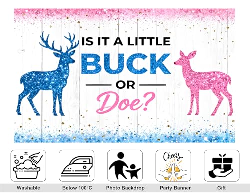 10x7ft Buck or Doe Gender Reveal Backdrop Neutral Tone Wood Photography Background Balloon Arch Setup Banner Photo Studio Props - size: 10x7ft