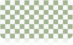 17" x 32" Checkered Dish Drying Mat for Kitchen Counter, Absorbent Coffee Bar Mat for Espresso Machine Coffee Countertops Accessories, Sage