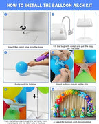 TEKXYZ Balloon Arch Stand Kit, 10FT Wide & 7.5FT High Adjustable Balloon Arch Frame, Ideal For Party Decorations, Not Include Balloons
