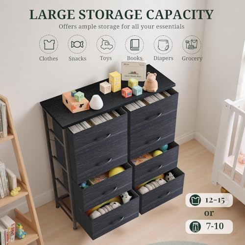8-Drawer Dresser for Bedroom, Anti-Tip Tall Storage Organizer