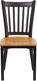 Flash Furniture 2 Pack HERCULES Series Black Vertical Back Metal Restaurant