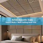 Art3d 12-Pack Acoustic Slat Panel & Ceiling Tile, 2 x 2 ft, Natural Oak