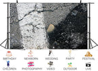 5x5ft Textured Cracked Asphalt with Pebble Backdrop Road Surface Stone Photo Background Tapestry for Urban Themed Party Minimalist Photography Home Decorations Studio Props - size: 5X5ft