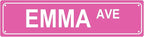 EMMA AVE GIRLS WOMEN Metal Tin Street Sign Bar Cafe Garage Cave Home Room Wall Bathroom Farmhouse Garden Porch Patio Decor, 16 x 4 Inch