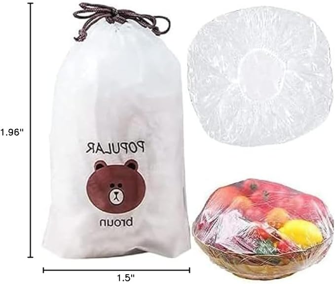 Fresh Keeping Bags, Plastic Sealing Bags Food Cover, Universal Kitchen Wrap Seal Fresh Keeping Caps Fresh Keeping Bags Covers,Plastic Stretchable Food Covers for Leftover And Meal Prep (100PCS)