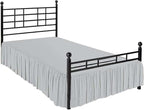 SlumberWell King Bed Skirt with Split Corners, Soft Microfiber, 18 Inch Drop, Light Grey Solid, Elegant Ruffled Design