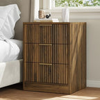 9 Drawer Dresser & 3-Drawer Nightstand Set 3-Piece, Walnut丨63 Long Dresser Set Night Stand Set of 2 with Metal Handle, Modern Wood Chest of Drawers Storage Dressers Set for Bedroom