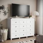 Xixini 59.1" Wide 12-Drawer Farmhouse Dresser for Bedroom, White