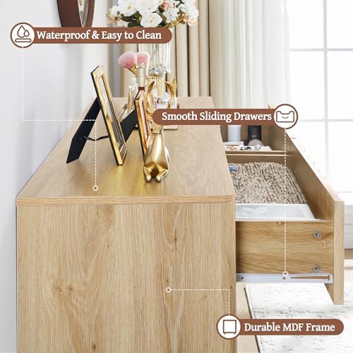 Bifins 53" Wide Fluted 6 Drawer Dresser