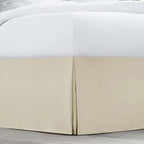 Nestl Cream Bed Skirt Queen Size - Queen Bed Skirt 14 Inch Drop - Brushed Microfiber - Hotel Quality Pleated Bed Skirt - Shrinkage & Fade Resistant