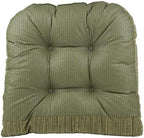 Klear Vu Gripper Overstuffed Universal Non-Slip Dining Chair Cushions for Kitchen Decor or Office Use, U-Shaped Skid-Proof Seat Pad, 17x17 Inches, 2 Count (Pack of 1), Chenille Green
