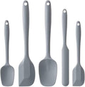 Silicone Spatula Set, 5 Piece Food Grade Rubber Spatulas for Baking, Cooking, and Mixing High Heat Resistant Non Stick Dishwasher Safe BPA-Free (Grey)