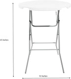 PRO&Family Commercial Round Folding Table, White Top, Powder-Coated Steel Frame, High-Impact Polyethylene Construction, Perfect for Wedding, Party, Shool, Church. (7, 32")