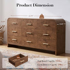 Curved Drawer Dresser for Bedroom with 9 Drawers, 63'' Wide Chest of Drawer