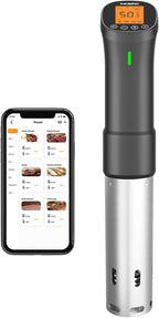 INKBIRD 2.4G Wifi Sous Vide Cooker ISV-200W 1000W Sous Vide w/APP Recipes,Remote Control Immersion Circulator with Free APP, Timer Alarm Mobile Notification 3D Water Fast Heating, Ultra-Quiet