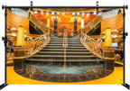 MAEQLQLM 9x6ft Luxury Cruise Ship Grand Staircase Backdrop Glamorous Interior Lobby Background for Cruise Travel Theme Party Luxury Event Decor Wallpaper Photoshoot Props - size: 9x6FT