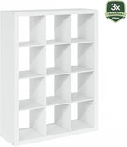 Furinno Cubicle Book Shelf, 12-Cube Bookshelf, Triple Thick Frame Cube Storage