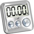 Elegant Digital Kitchen Timer Stainless Steel - Variety 8 Pack - Strong Magnet - Loud Alarm - Large Display - Auto Memory - Auto Shut-Off - (2 Each Silver, Lime, Plumberry, Charcoal 8-Pack)
