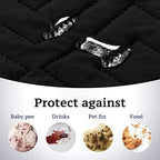 H.VERSAILTEX Reversible Quilted Recliner Covers Water Resistant Furniture Protector for Reclienr Chair with Elastic Straps for Pets Kids Sitting Width Up to 22"(Recliner, Black/Grey)
