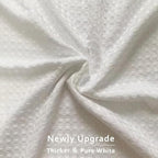 MIYE Pleated Waffle Weave Bed Skirt, Tailored Dust Ruffle 18 Inch Drop Easy Fit, Machine Washable, No Split Corners (White, Queen - 18" Drop)