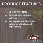 Ready Seal Exterior Wood Stain & Sealer, Natural Light Oak, Turbo Spray