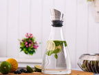 Purefold 44 Ounce Glass Carafe with Stainless Steel Lid, Ice Tea Pitcher, Juice jar, Tea & Coffee Maker, Perfect Drinkware for Hot and Cold Water Pitcher