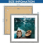 Hongkee 20x20 Frame Set of 4, 20 x 20 Grey Wood Style(Mat 16x16)