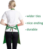 Total 12 PCS Plain Bib Blackish Green Bulk Aprons for Women Men Adult with 2 Front Pockets-BBQ Dad Grilling Cooking Apron (green-12pcs)