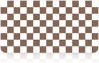 17" x 32" Checkered Dish Drying Mat for Kitchen Counter, Absorbent Coffee Bar Mat for Espresso Machine Coffee Countertops Accessories, Coffee Brown