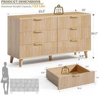 Modern Dresser and Nightstand Sets 3-Piece, 2 Nightstands 6-Drawer Dresser