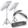 EMART 33 inch Reflective Photography Umbrella,Studio Camera Photographic Props with Adjustable Light Stand,Flash Diffuser for Speedlight(4 Pack)