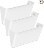 Gawerk Clear Acrylic Single Pocket, Plastic Hanging Wall Mount File Holder for Office Home (White, 3 Pack)