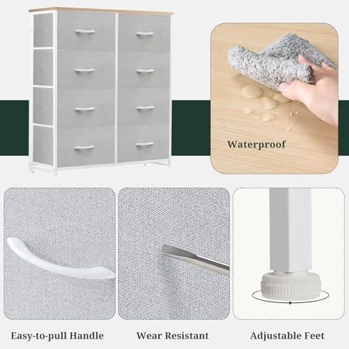 8-Drawer Dresser for Bedroom, Anti-Tip Tall Storage Organizer