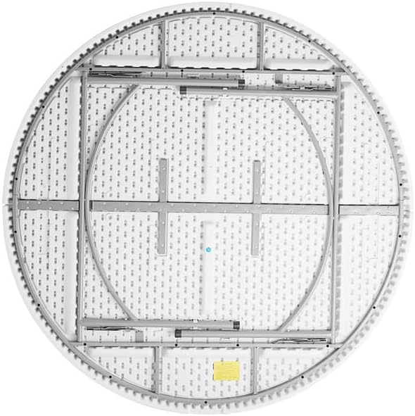 PRO&Family Commercial Round Folding Table, White Top, Powder-Coated Steel Frame, High-Impact Polyethylene Construction, Perfect for Wedding, Party, Shool, Church. (3, 72")