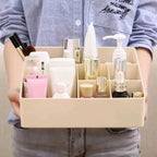 Granvela Home Organizer Bedside Table Organizer Makeup Storage Shelf and Display Box-6 Compartments (Cashmere or Deep Peach)
