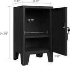 ALBAD Metal Nightstand with Lockable Cabinet, Compact Mini Locker Bedside Table