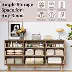 Bifins 60" Wide Fluted Dresser for Bedroom with 9 Drawers