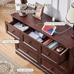 Farmhouse 7 Drawers Dresser for Bedroom with Charging Station,Wood Dressers