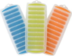 Water Bottle Silicone Ice Cube Tray by Lily's Home - 3-Piece Quick-Freeze Ice Trays with 10 Ice Cube Slots – Silicone Ice Cube Tray Set Makes 30 Ice Cubes, With Lids