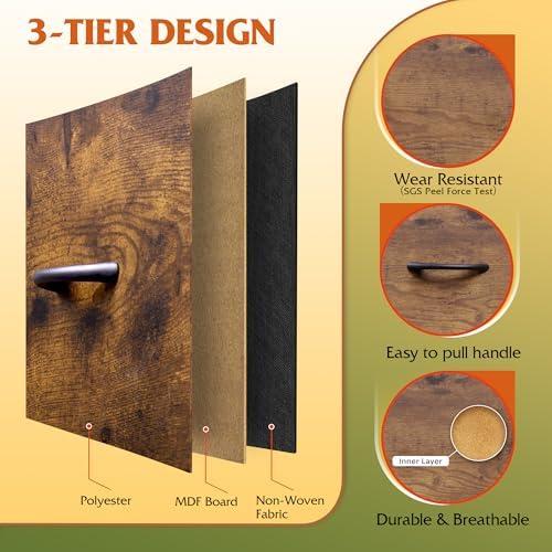 WLIVE Dresser for Bedroom with 6 Drawers, Rustic Brown Wood Grain Print