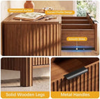Wodeer 9 Drawer Dresser for Bedroom, 62" W Wide Wood Storage Cabinet with Fluted Design, Modern Chest of Drawers & TV Stand for Living Room, Nursery Clothing Organizer with Metal Slides, Anti-Tipping